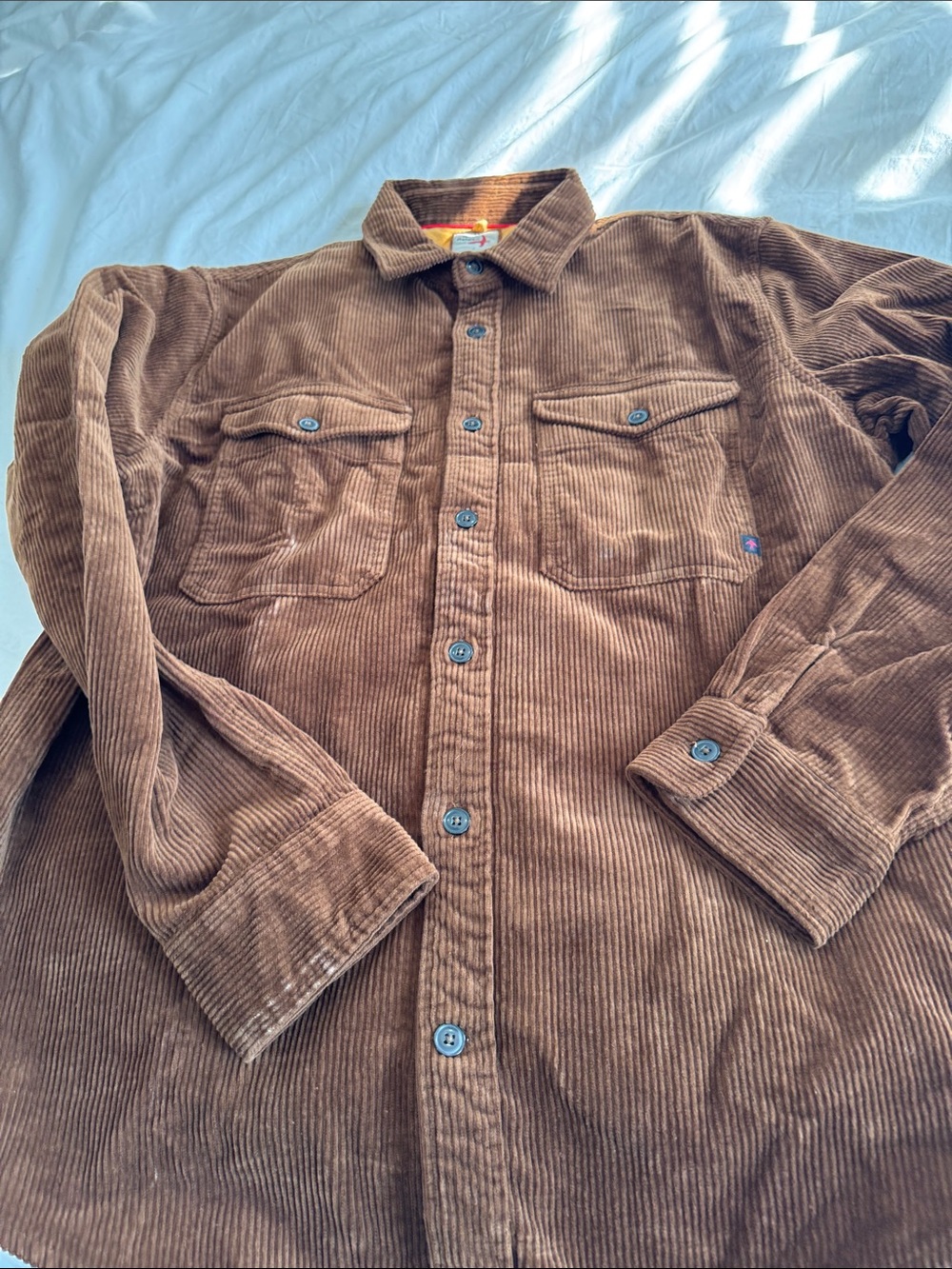 Brown Corduroy Button-Up Shirt Jacket